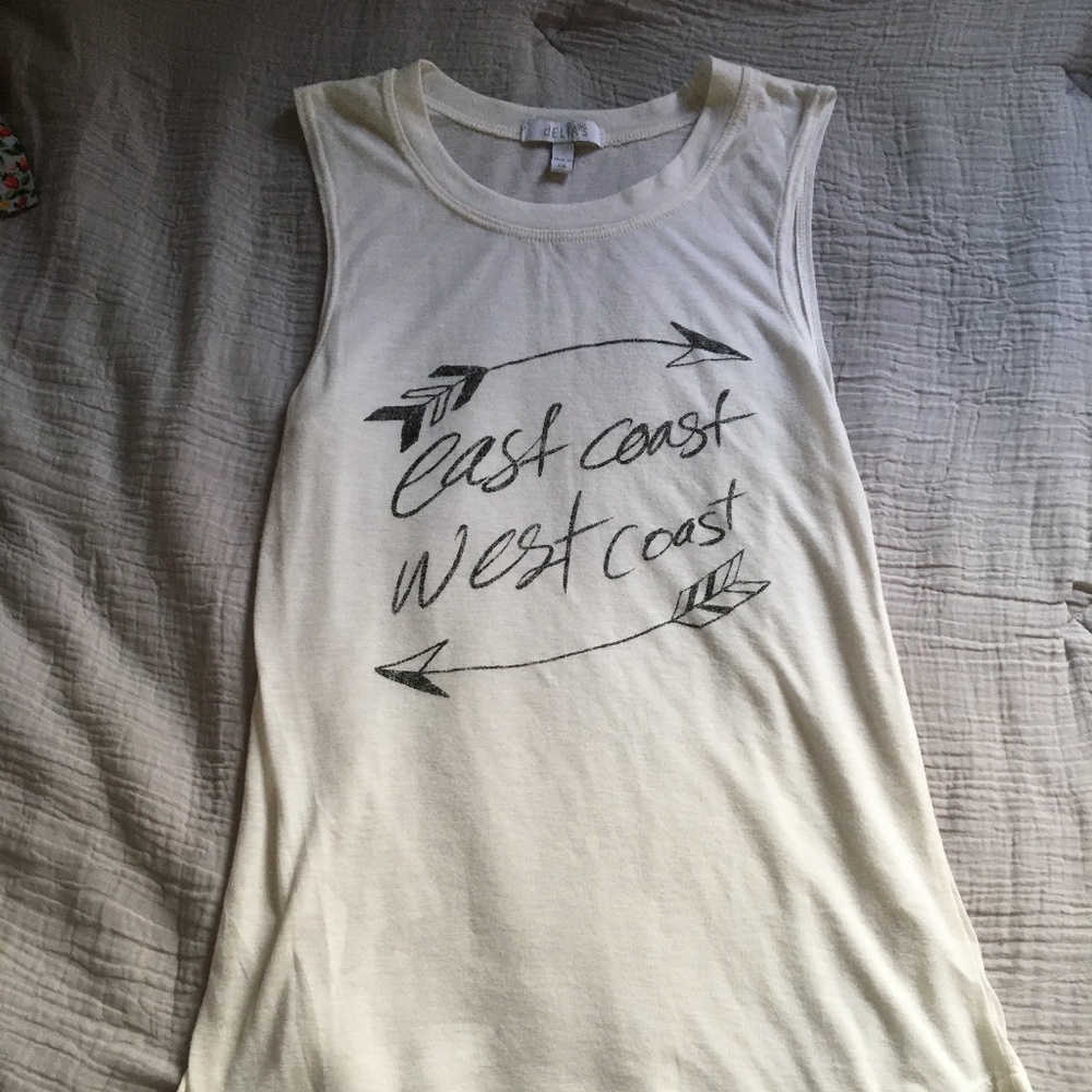 White East Coast, West Coast Tank Top by dELiA*s